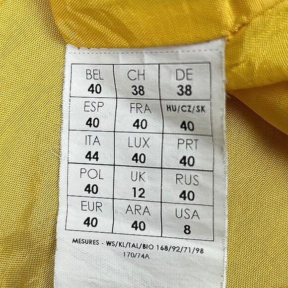 Promod Mustard Yellow Zip Front Pencil Straight Mini Athletic Golf Skirt Size 8 - Picture 7 of 8